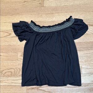 American Eagle Black Off-Shoulder Top